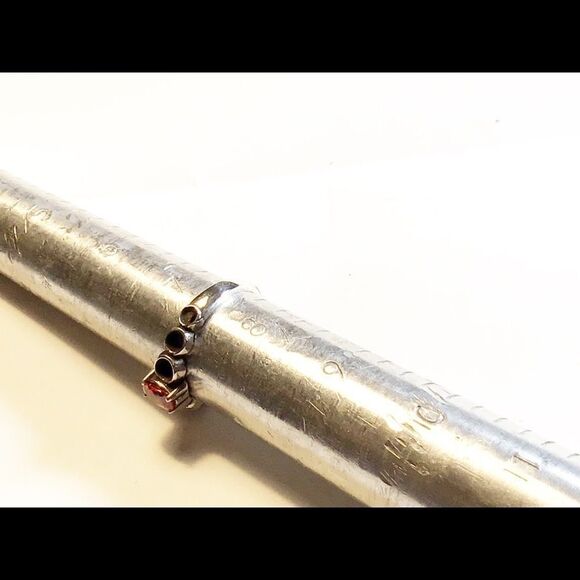 Ring, Minimal Orange CZ & Sterling Silver Ring, 7.5, NEW, Handmade - Picture 5 of 5